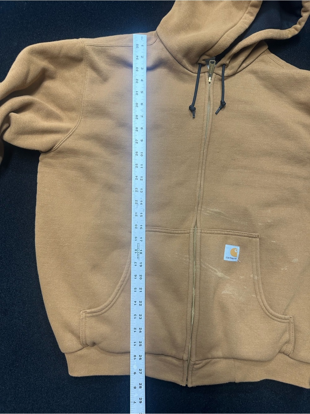 Vintage Carhartt Tan Full-Zip Hooded Work Hoodie - Picture 9 of 9